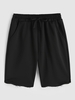 Short en Couleur Unie à Ourlet Effrangé à Cordon L Noir