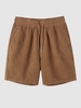 Short en Couleur Unie en Velours Côtelé à Cordon Xxl Café lumière