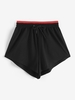 Short en Jersey Contrasté Taille à Cordon M Noir