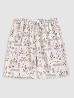 Short Motif Géométrique à Cordon M Blanc chaud