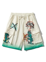 Short Ombre à Motif de Dinosaure de Dessin Animé à Cordon de Serrage 2xl Blanc chaud