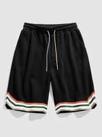 Short Semi-transparent Rayé Arc-en-ciel à Cordon M Noir