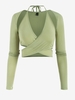 Shrug de Haut à Col Halter Croisé et de Haut Enveloppé S Vert