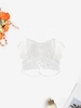 Soutien-Gorge à Bretelle Floral Matelassé en Dentelle Taille unique Blanc