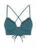 Soutien-gorge de Bikini Croisé Rembourré Côtelé à Armature Xl Vert profond