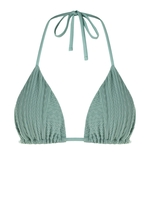 Soutien-gorge de Bikini Triangulaire Texturé à Col Halter L Bleu clair