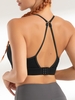 Soutien-Gorge de Sport à Bretelle Au Dos en Couleur Unie L Noir