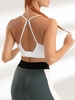 Soutien-Gorge de Sport à Bretelle Au Dos en Couleur Unie S Blanc