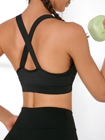 Soutien-gorge de Sport à Dos Croisé M Noir