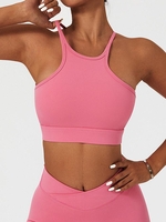 Soutien-gorge de Sport à Séchage Rapide sans Dos en Couleur Unie M Rose léger
