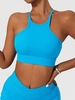 Soutien-gorge de Sport à Séchage Rapide sans Dos en Couleur Unie S Bleu