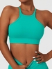 Soutien-gorge de Sport à Séchage Rapide sans Dos en Couleur Unie S Vert