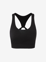 Soutien-gorge de Sport Découpé Croisé Au Dos en Couleur Unie S Noir