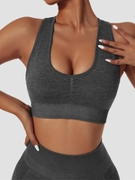 Soutien-gorge de Sport en Couleur Unie Croisé Au Dos M Gris foncé