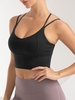 Soutien-gorge de Sport Rembourré Croisé à Bretelle S Noir