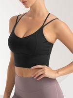Soutien-gorge de Sport Rembourré Croisé à Bretelle S Noir