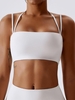 Soutien-gorge de Sport Rembourré sans Couture à Bretelle à Col Halter S Blanc
