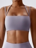 Soutien-gorge de Sport Rembourré sans Couture à Bretelle à Col Halter S Violet clair
