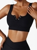Soutien-gorge de Sport Texturé à Boutons-Pression S Noir