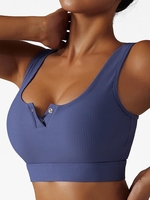 Soutien-gorge de Sport Texturé à Boutons-Pression S Pourpre