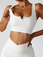 Soutien-gorge de Sport Texturé à Boutons-Pression Xl Blanc
