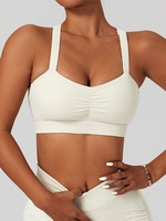 Soutien-gorge de Sport Torsadé à Dos S Blanc