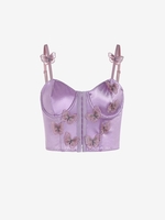 Soutien-gorge en Dentelle à Applique Papillon M Pourpre
