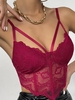 Soutien-gorge Lingerie à Bretelle en Dentelle Détaillé M Rouge foncé