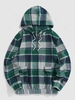 Sweat à Capuche à Carreaux à 1 / 4 Zip Xl Vert profond