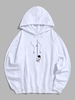 Sweat à Capuche à Imprimé Astronaute Mignon avec Poche Kangourou S Blanc