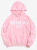 Sweat à Capuche à Imprimé Bande Dessinée Japonaise avec Poche en Avant 2xl Rose clair