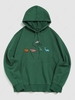 Sweat à Capuche à Imprimé Dinosaure Dessin Animé avec Poche Kangourou du Streetwear M Vert profond