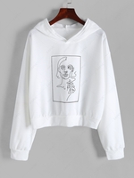 Sweat à Capuche à Imprimé Figure S Blanc