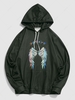 Sweat à Capuche à Imprimé Graphique Aile Colorée M Noir