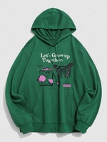 Sweat à Capuche à Imprimé Graphique Papillon Champignon du Streetwear Esthétique Y2K 2xl Vert profond