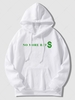 Sweat à Capuche à Imprimé Lettre Slogan Graphique en Laine Xl Blanc