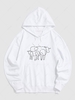 Sweat à Capuche à Imprimé Ligne de Vache L Blanc