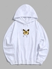 Sweat à Capuche à Imprimé Papillon L Blanc