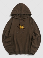 Sweat à Capuche à Imprimé Papillon L Café profond