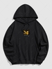 Sweat à Capuche à Imprimé Papillon L Noir
