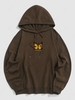 Sweat à Capuche à Imprimé Papillon Xl Café profond