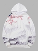 Sweat à Capuche à Imprimé Peinture Chinoise Fleur Traditionnelle L Blanc