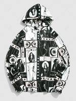 Sweat à Capuche à Imprimé Personnages de la Mort à Cordon Xl