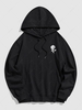 Sweat à Capuche à Imprimé Rose en Coton 2xl Noir