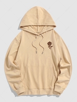 Sweat à Capuche à Imprimé Rose en Coton M Café lumière