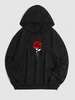 Sweat à Capuche à Imprimé Rose Xxl Noir