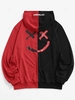 Sweat à Capuche à Imprimé Slogan Contrasté Lettre Streetwear Esthétique Y2K L Rouge