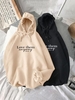 Sweat à Capuche à Imprimé Thermique Slogan à Goutte Epaule S Café lumière