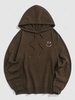 Sweat à Capuche à Imprimé Visage Souriant Xl Café profond