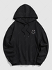 Sweat à Capuche à Imprimé Visage Souriant Xl Noir